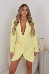 Amara lemon wrap over tailored blazer dress
