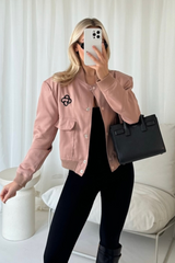 G Monogram nude embroidered cargo bomber jacket