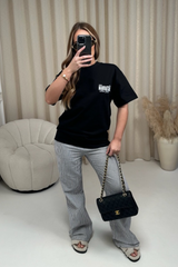 Manhattan black printed heavyweight oversized t-shirt