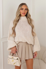 Blake beige pleated skort