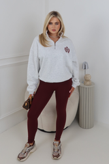 ST MORITZ ESSENTIAL MARL EMBROIDERED 3/4 ZIP