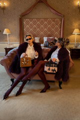 Ava burgundy Mongolian faux fur coat