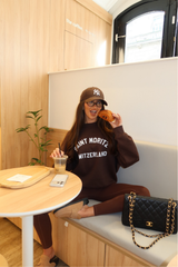 SAINT MORITZ SWITZ CHOCOLATE PRINTED SWEATER