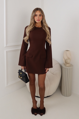 Stella brown long sleeve dress