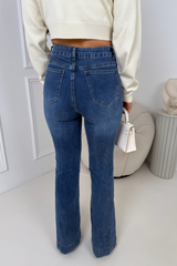 PARIS LIGHT BLUE DENIM FLARE FRONT POCKET JEANS
