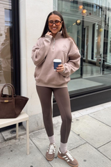 COUNTRY CLUB MOCHA EMBROIDERED 3/4 ZIP