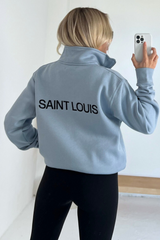 Saint Louis baby blue 3/4 zip sweater