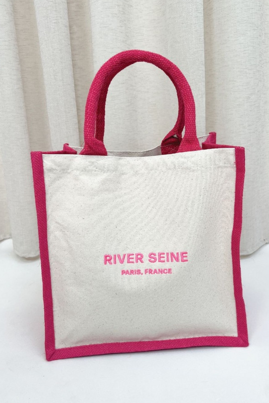 River seine pink embroidered Mini Tote