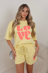 LOVE LEMON T-SHIRT AND SHORTS CO ORD TWO PIECE SET