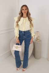 LEAH LEMON OVERSIZED FRILLED COLLARED SHIRT