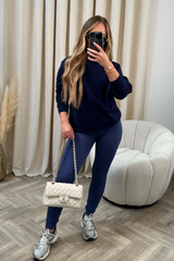 Kerris navy sweater and legging set
