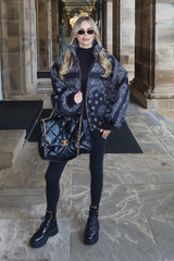 PARKER BLACK PAISLEY BALOON SLEEVE PUFFER JACKET