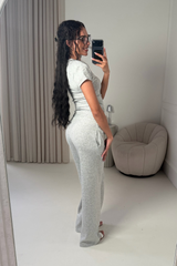 DAPHNE MARL GREY TOP AND TROUSER CO ORD TWO PIECE SET