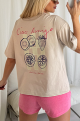 Ciao amigo back print stone boxy t-shirt