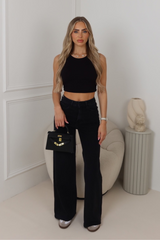 Jayla black wide leg jeans