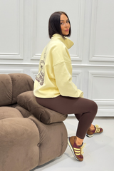 MONACO FRENCH RIVIERA BABY BUTTER YELLOW PRINTED 3/4 ZIP