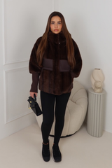 MAGGI CHOCOLATE  FAUX FUR JACKET