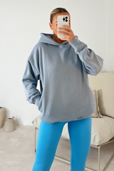 Kendall baby blue hoodie and ribbed legging set