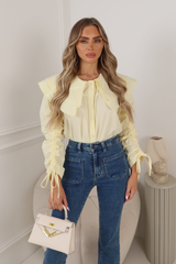 LEAH LEMON OVERSIZED FRILLED COLLARED SHIRT