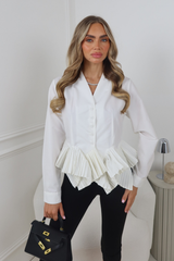 ALICE WHITE PEPLUM STYLE SHIRT