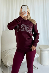 Studio LSRE burgundy embroidered sweater