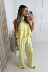 Becky lemon tiered top & trouser co-ord co -ord