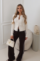 ESME CREAM BUTTON UP TOP