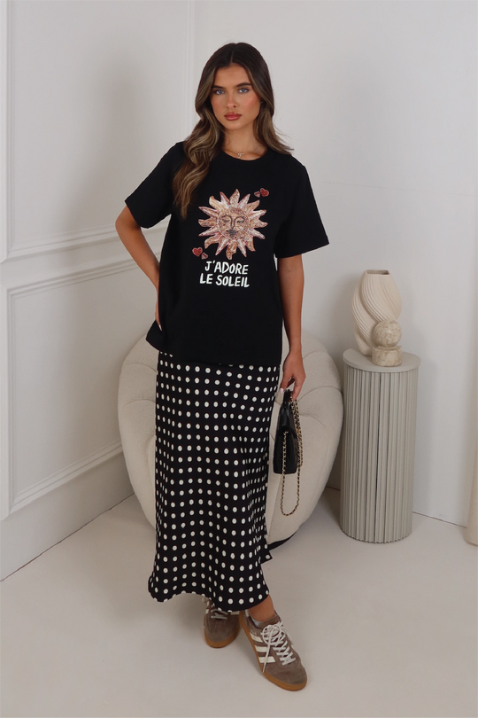 J'adore black heavyweight printed t-shirt
