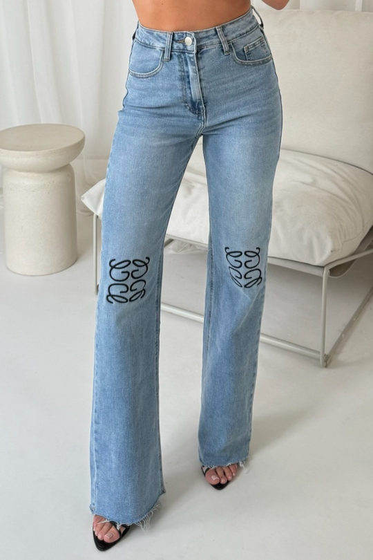 Gege embroidered straight leg jeans