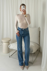 Stacy blue denim straight leg jeans