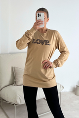 Love camel embroidered long sleeve t-shirt and leggings