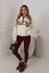 PILATES CREAM PRINTED FULL ZIP HOODIE