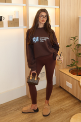 LOS ANGELES RUNNING CLUB CHOCOLATE PRINTED SWEATER