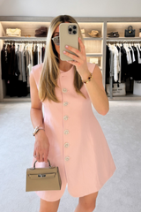 Blake pink tailored sleeveless blazer dress