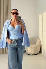 FALLON BABY BLUE SEAMLESS BODYSUIT