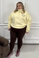 CURVE GLAMIFY EVERYDAY ESSENTIAL PRINTED STUDIO LEISURE LEMON 3/4 ZIP