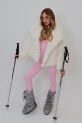 Courchevel pink embroidered ski unitard