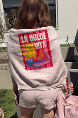 LA DOLCE VITA PINK ESSENTIAL SWEATSHIRT X SCOUSE PRINTS