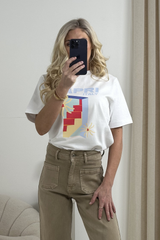 CAPRI ITALY PRINTED WHITE HEAVYWEIGHT T-SHIRT
