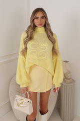 ADELAIDE GLAMIFY EMBROIDERED LEMON OVERSIZED KNIT JUMPER