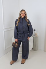 BLAIR NAVY CHECK ZIP TRACKSUIT
