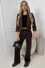 Morgan chocolate straight leg jeans