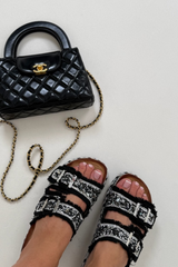 Cassandra black beaded platform sandal