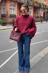 Adelaide burgundy oversized knitted jumper