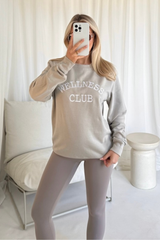 Wellness club stone embroidered sweater
