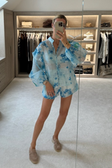 Florence blue floral print co ord