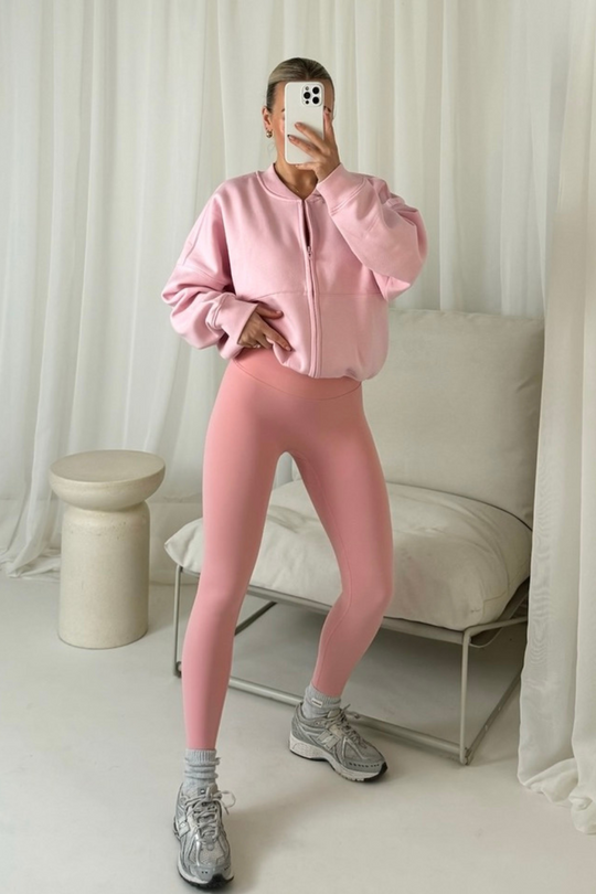 Poppy light pink bomber jacket ultimate legging set
