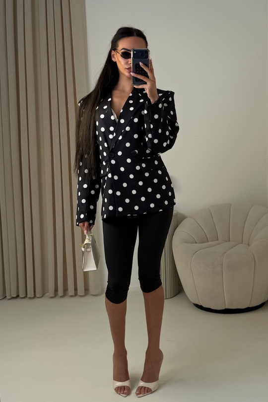 KELLY BLACK POLKA DOT BLAZER