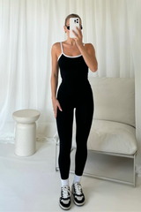 Sammy black and white piping gym set