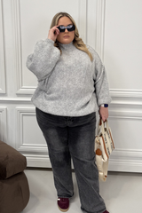 CURVE ADELAIDE GREY OVERSIZED KNITTED JUMPER